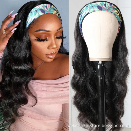 Headband Wigs Brazilian Scarf Perruque Bandeau Headband Wigs For Black Women Deep Curly Gluess Headband Wigs Human Hair